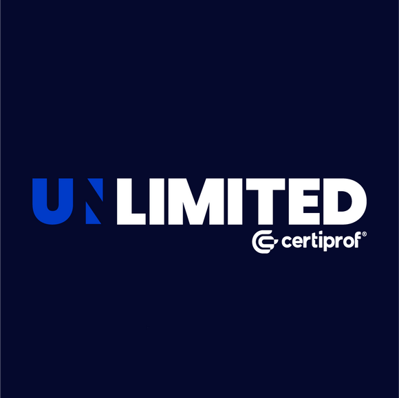 Certiprof Unlimited certification logo on a dark blue background